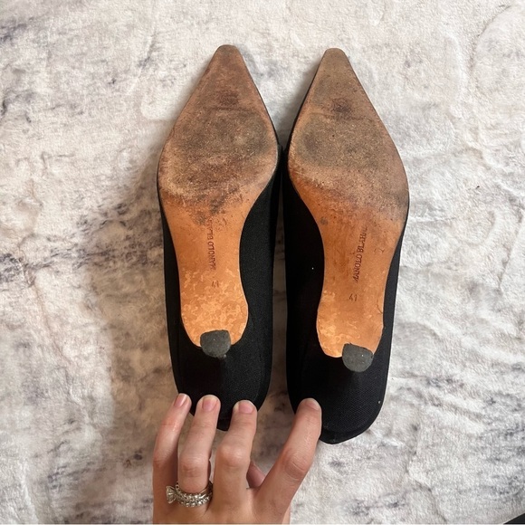 Vintage VTG 80s 90s Manolo Blahnik Kitten Pump Heels Women’s 10 - Picture 8 of 9